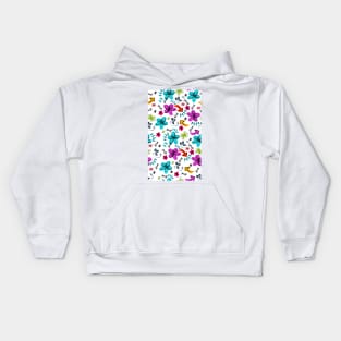 Neon colors floral Kids Hoodie